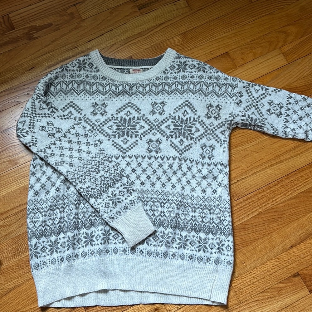 Target sweater - grey patterned with subtle silver tinsel sparkle.